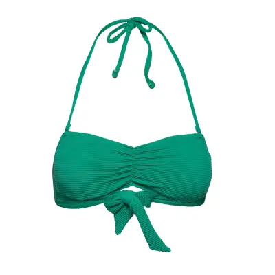 Smock Bandeau Bikini Top Swimwear Bikinis Bikini Tops Bandeau Bikinitops Grön Becksöndergaard