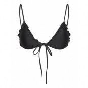 Gina Tricot Soft Flounce Triangle Bikini Top Svart