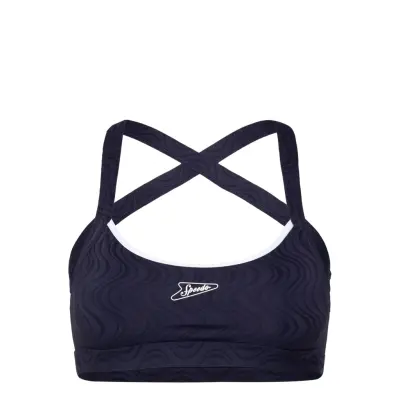 Speedo Texture Crossback Bikini Top - Navy - XS