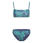 Speedo Womens Printed Adjustable Thinstrap 2 Piece - Blue - 36