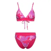 Speedo Womens Printed Banded Triangle 2 Piece - Pink - 42