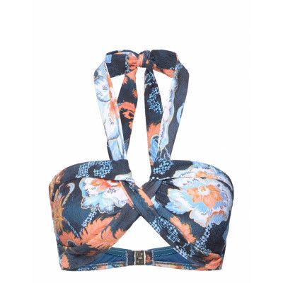 Spring Festival Halter Bandeau Swimwear Bikinis Bikini Tops Bandeau Bikinitops Blue Seafolly