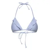 Striba Ailis Bikini Top Swimwear Bikinis Bikini Tops Triangle Bikinitops Blå Becksöndergaard