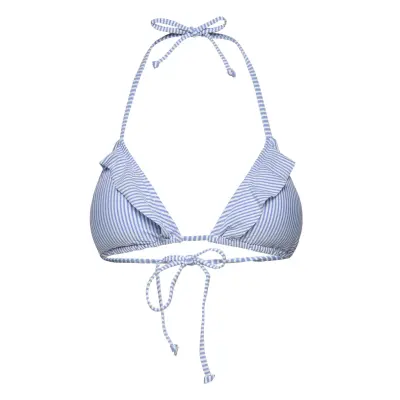 Striba Ailis Bikini Top Swimwear Bikinis Bikini Tops Triangle Bikinitops Blå Becksöndergaard