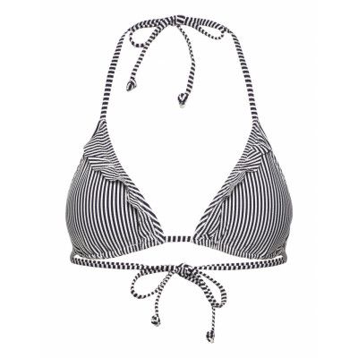 Becksöndergaard Striba Bel Frill Bikini Top Marinblå