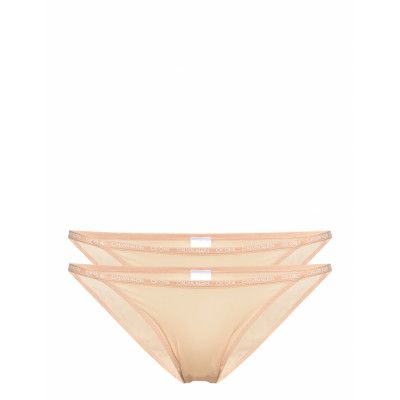 String Bikini 2Pk Trosa Brief Tanga Beige Calvin Klein