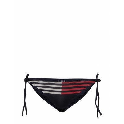 String Side Tie Biki Swimwear Bikinis Bikini Bottoms Side-tie Bikinis Svart Tommy Hilfiger