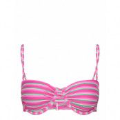 Mango Stripe-Print Bikini Top Rosa