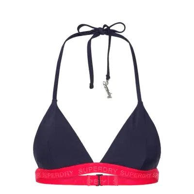 Superdry Sport Triangle Elastic Bikini Top Marinblå