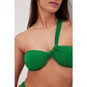 Susanna Wurz x NA-KD Ribbad bikinitopp med en axel - Green