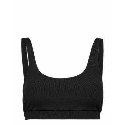 Swim Bra Elle Rib Scoop Top Swimwear Bikinis Bikini Tops Bandeau Bikinitops Svart Lindex
