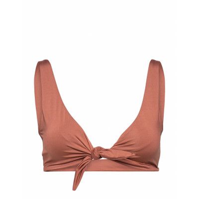 Swim Bra Laila Top Shiny Swimwear Bikinis Bikini Tops Triangle Bikinitops Brun Lindex