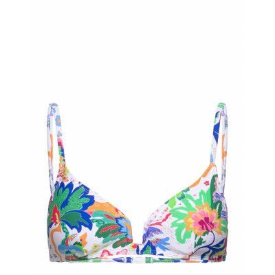 Swim Jungle Top Swimwear Bikinis Bikini Tops Triangle Bikinitops Blue Desigual