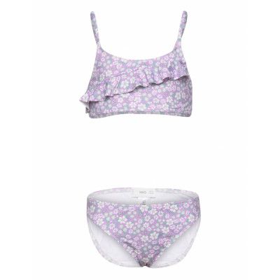 Floral Bikini With Ruffles *Villkorat Erbjudande Bikini Lila Mango