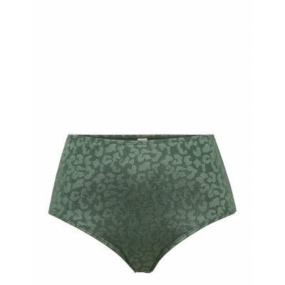 Tonal Leo Rio Hw Swimwear Bikinis Bikini Bottoms High Waist Bikinis Grön Hunkemöller