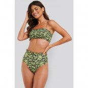 Trendyol Floral Frilly High Waist Bikini - Green