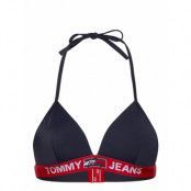 Triangle Fixed Swimwear Bikinis Bikini Tops Triangle Bikinitops Blå Tommy Hilfiger