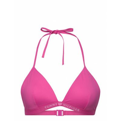 Triangle Fixed Foam Swimwear Bikinis Bikini Tops Triangle Bikinitops Rosa Tommy Hilfiger