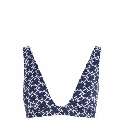 Triangle Fixed Rp Print Swimwear Bikinis Bikini Tops Triangle Bikinitops Navy Tommy Hilfiger