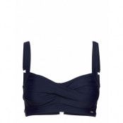 Capri,Twisted Soft Bra Swimwear Bikinis Bikini Tops Wired Bikinitops Blue Abecita