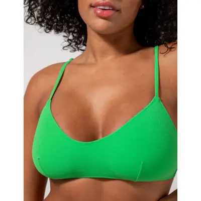 Understatement Underwear Strappy Scoop Bikini Top - Green - L