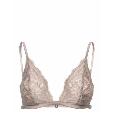 Unlined Triangle Lingerie Bras & Tops Soft Bras Bralette Brun Calvin Klein