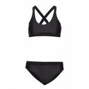 W. Logo Cross Strap Bikini Bikini Svart Svea