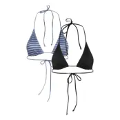 Weekday 2-Pack Strappy Triangle Bikini Tops - Multi/patterned - L