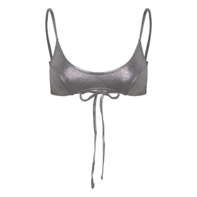 Weekday Glitter Bikini Top Silver