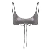 Weekday Glitter Bikini Top - Silver - XS