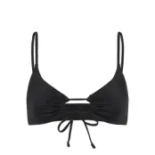 Weekday Ruched Triangle Bikini Top - Black - XXS