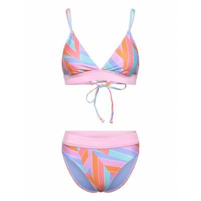 Womens Printed Banded Triangle 2 Piece Sport Bikinis Bikini Sets Rosa Speedo