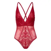 All_In_ Unity Bodysuit Bodies Slip Röd Dorina