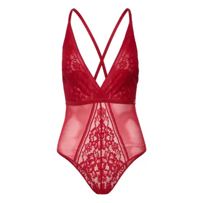 All_In_ Unity Bodysuit Bodies Slip Röd Dorina