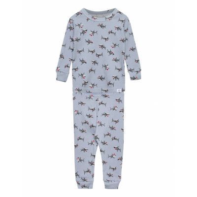 Babygap 100% Organic Cotton Shark Print Pj Set Långärmad Bodysuit Multi/mönstrad GAP