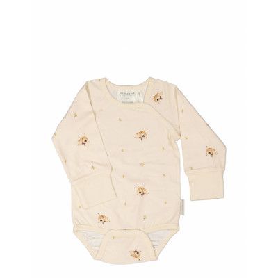 Geggamoja X Mrs Mighetto Bamboo Body L.s Bodies Long-sleeved Beige Geggamoja