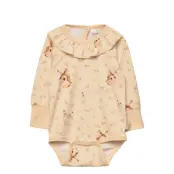 Geggamoja X Mrs Mighetto Bamboo Body L.s Bodies Long-sleeved Multi/patterned Geggamoja