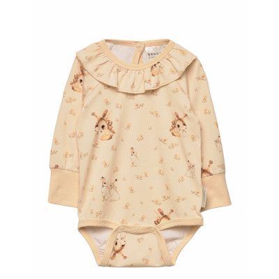 Geggamoja X Mrs Mighetto Bamboo Body L.s Bodies Long-sleeved Multi/patterned Geggamoja