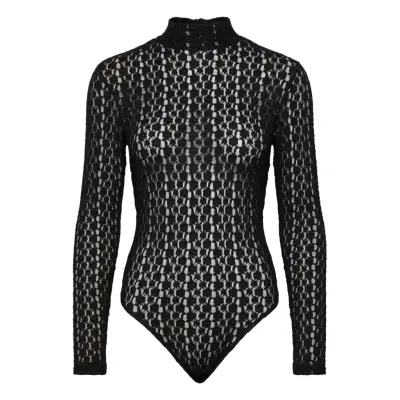 Bardot Vezza Floral Mesh Bodysuit Svart