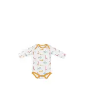 Moulin Roty Bergamote Cream Animal Print Bodysuit Sous Mon Baobab 12M Multi/patterned