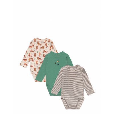 Bertram- Bodysuit 3-Pack Bodies Long-sleeved Multi/patterned Hust & Claire