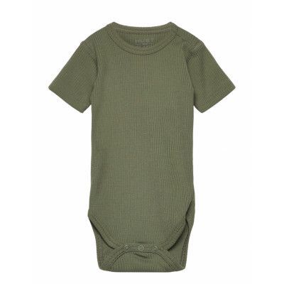 Bet - Bodysuit *Villkorat Erbjudande Bodies Short-sleeved Khakigrön Hust & Claire