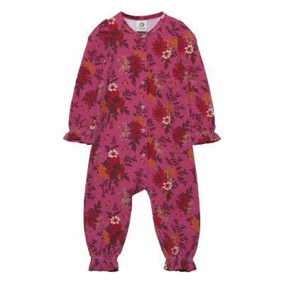 Bloomy Bodysuit Långärmad Bodysuit Rosa Müsli By Green Cotton