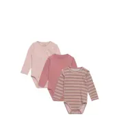 Blue - Bodysuit 3-Pack Bodies Long-sleeved Pink Hust & Claire