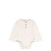 Mango Cotton Bodysuit Buttons Kräm