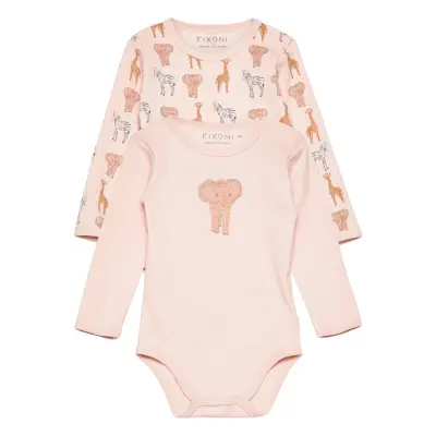 Body Ls 2-Pack Långärmad Bodysuit Rosa Fixoni
