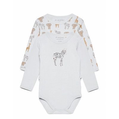 Body Ls 2-Pack Långärmad Bodysuit Vit Fixoni