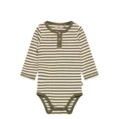 Body Placket Ls Bodies Long-sleeved Grön Wheat