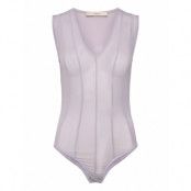 REMAIN Birger Christensen Bodysuit With Cutlines Lila