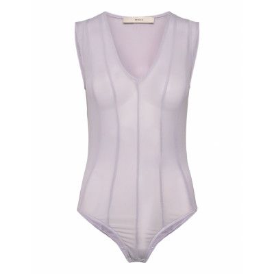 REMAIN Birger Christensen Bodysuit With Cutlines Lila